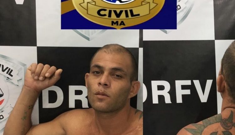 DRFV E DRF – POLÍCIA CIVIL CUMPRE MANDADO DE PRISÃO PREVENTIVA DE ASSALTANTE DE VEÍCULOS EM SÃO LUÍS.
