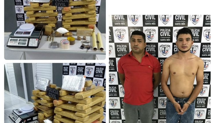 SANTA INÃS- POLÃCIA CIVIL PRENDE DUPLA SUSPEITA COM 45,3 KG DE DROGAS