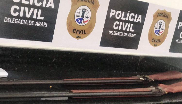POLÍCIA CIVIL, COM APOIO DA PMMA PRENDE HOMEM PELOS CRIMES DE DESCUMPRIMENTO DE MEDIDA PROTETIVA DE URGÊNCIA E PORTE ILEGAL DE ARMA DE FOGO EM ARARI