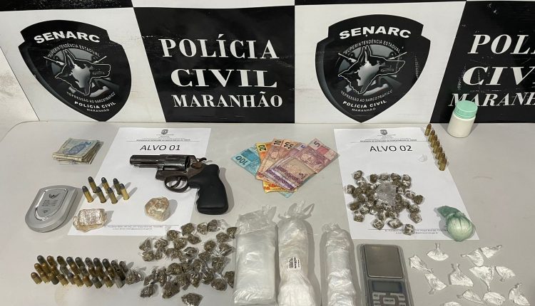 TRÁFICO DE DROGAS: POLÍCIA CIVIL PRENDE DUAS PESSOAS E APREENDE DROGAS E ARMAS DE FOGO EM TIMON