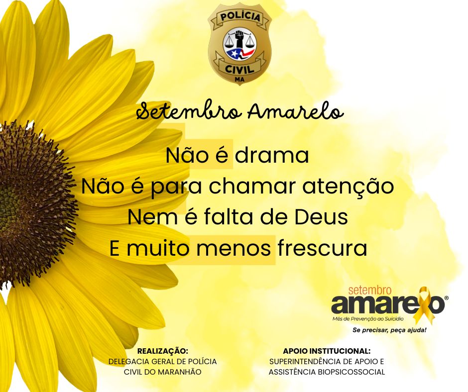 POLÍCIA CIVIL PROMOVERÁ AÇÕES EM ALUSÃO AO SETEMBRO AMARELO