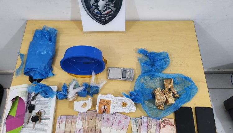 POLÍCIA CIVIL DESMONTA ESQUEMA D TRÁFICO DE DROGAS E PRENDE DUAS PESSOAS NO BAIRRO DO COROADINHO