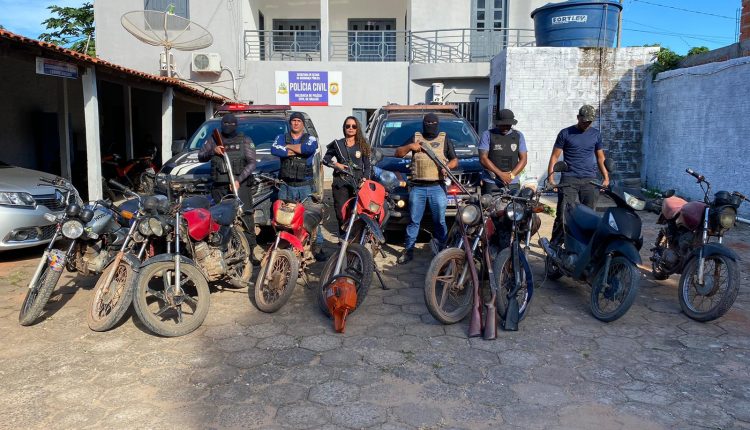 POLÍCIA CIVIL RECUPERA , EM  RESERVAS INDÍGENAS E ZONA RURAL DE GRAJAÚ ,NOVE MOTOCICLETAS COM RESTRIÇÕES DE ROUBO/FURTO