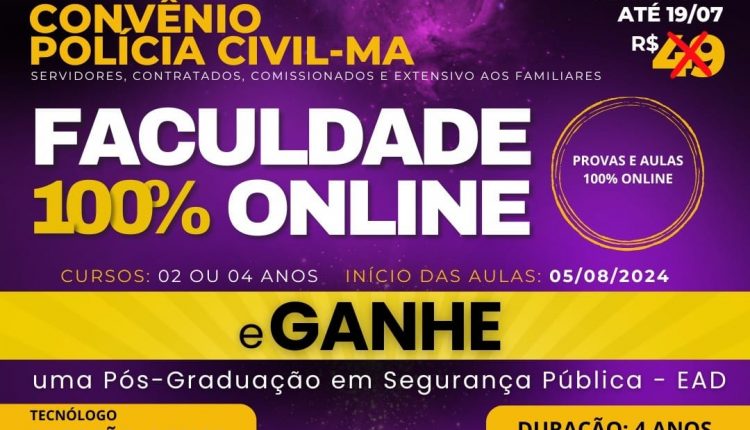 EM PARCERIA COM A POLÍCIA CIVIL DO MARANHÃO, INSTITUTO IMADEC OFERECE CURSOS DE GRADUAÇÃO COM VANTAGENS ESPECIAIS PARA SERVIDORES DA INSTITUIÇÃO DE SEGURANÇA E FAMILIARES
