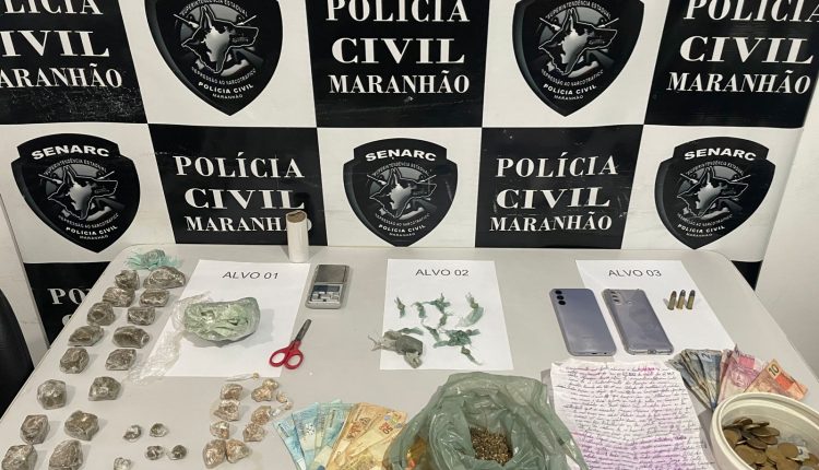 POLÍCIA CIVIL DO MARANHÃO PRENDE QUATRO EM FLAGRANTE POR TRÁFICO E APREENDE DROGAS DURANTE OPERAÇÃO EM MATÕES