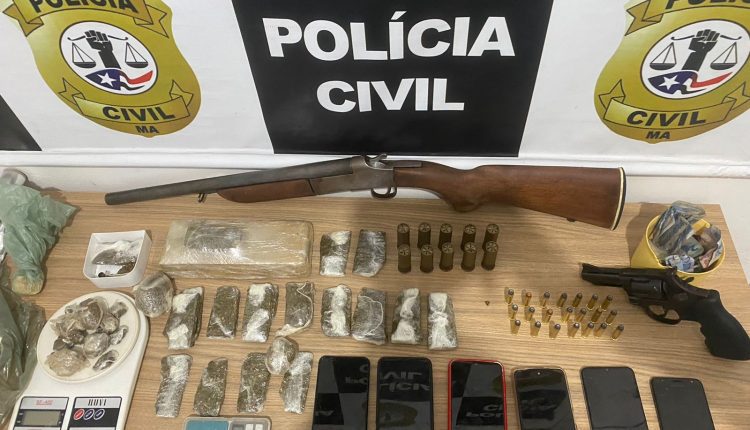 POLÍCIA CIVIL PRENDE DUPLA POR TRÁFICO DE DROGAS, POSSE IRREGULAR DE ARMA DE FOGO E RECEPTAÇÃO DOLOSA, EM PRESIDENTE DUTRA
