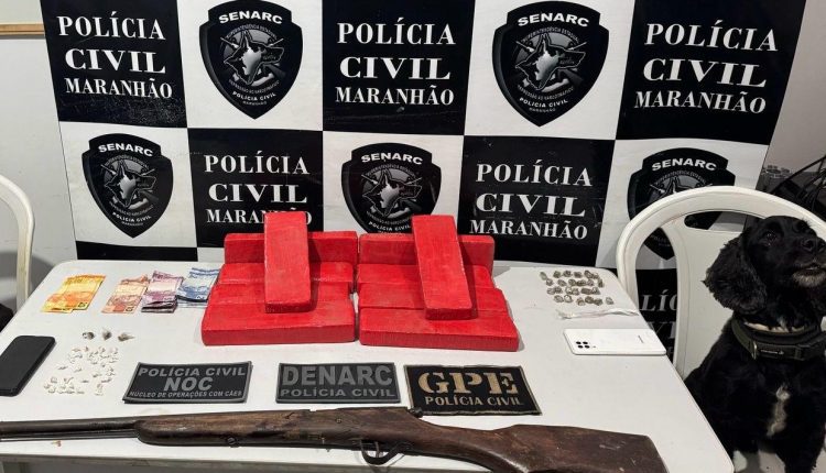 EM TIMON , POLÍCIA CIVIL APREENDE 10 TABLETES DE MACONHA E PRENDE TRÊS PESSOAS