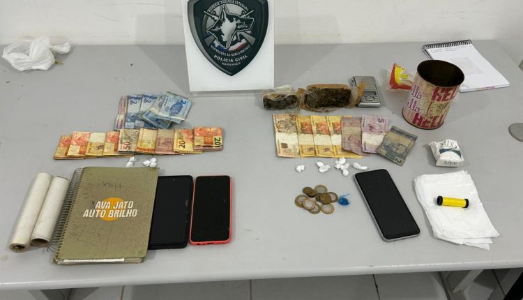 NA GRANDE ILHA, TRÊS PESSOAS SÃO PRESAS PELA POLÍCIA CIVIL POR TRÁFICO DE DROGAS