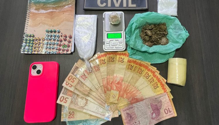 EM MIRANDA DO NORTE, POLÍCIA CIVIL PRENDE JOVEM SUSPEITA DE COMANDAR ESQUEMA DE TRÁFICO DE DROGAS