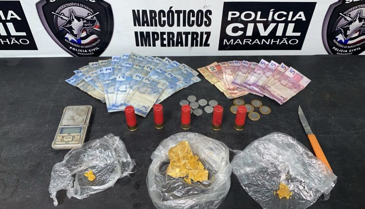 POLÍCIA CIVIL PRENDE EM FLAGRANTE HOMEM SUSPEITO POR TRÁFICO DE DROGAS E POSSE IRREGULAR DE MUNIÇÕES, EM IMPERATRIZ