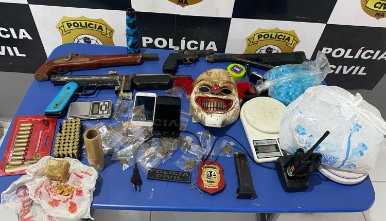 CRIMINOSO DE ALTA PERICULOSIDADE É PRESO COM ARSENAL DE ARMAS DE FOGO E DROGAS EM SANTA INÊS