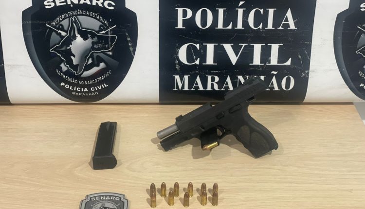 POLÍCIA CIVIL APREENDE PISTOLA DE USO RESTRITO E PRENDE HOMEM EM TIMON