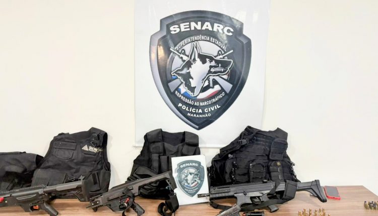 NA REGIÃO DO ITAQUI-BACANGA, POLÍCIA CIVIL APREENDE QUATRO ARMAS DE FOGO DE USO RESTRITO E PRENDE DUAS PESSOAS