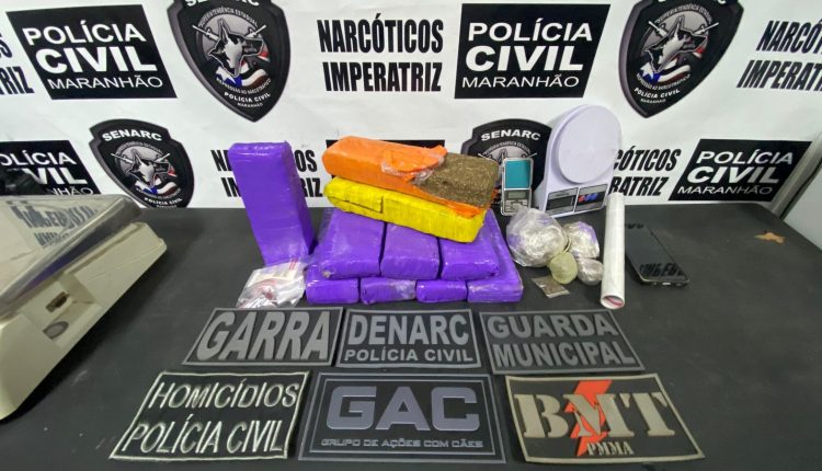 POLÍCIA CIVIL PRENDE TRÊS PESSOAS E APREENDE 10 TABLETES DE MACONHA EM IMPERATRIZ